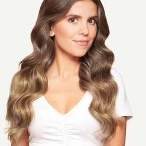 20" Seamless Ash Brown Balayage Halo Clip-Ins Luxy